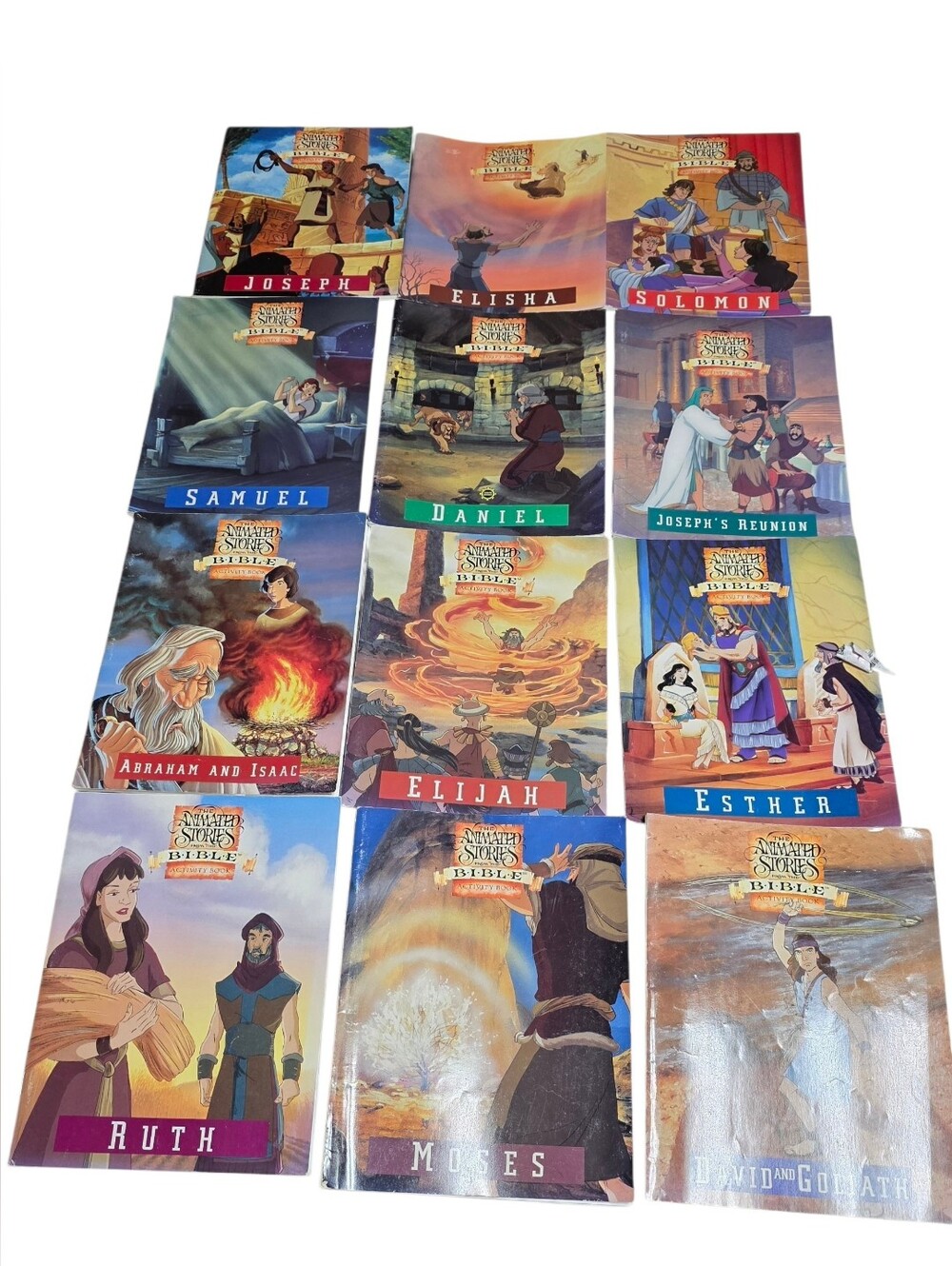 NEST Animated Stories Bible Old Testament Activity Books Lot of 12 Homeschool